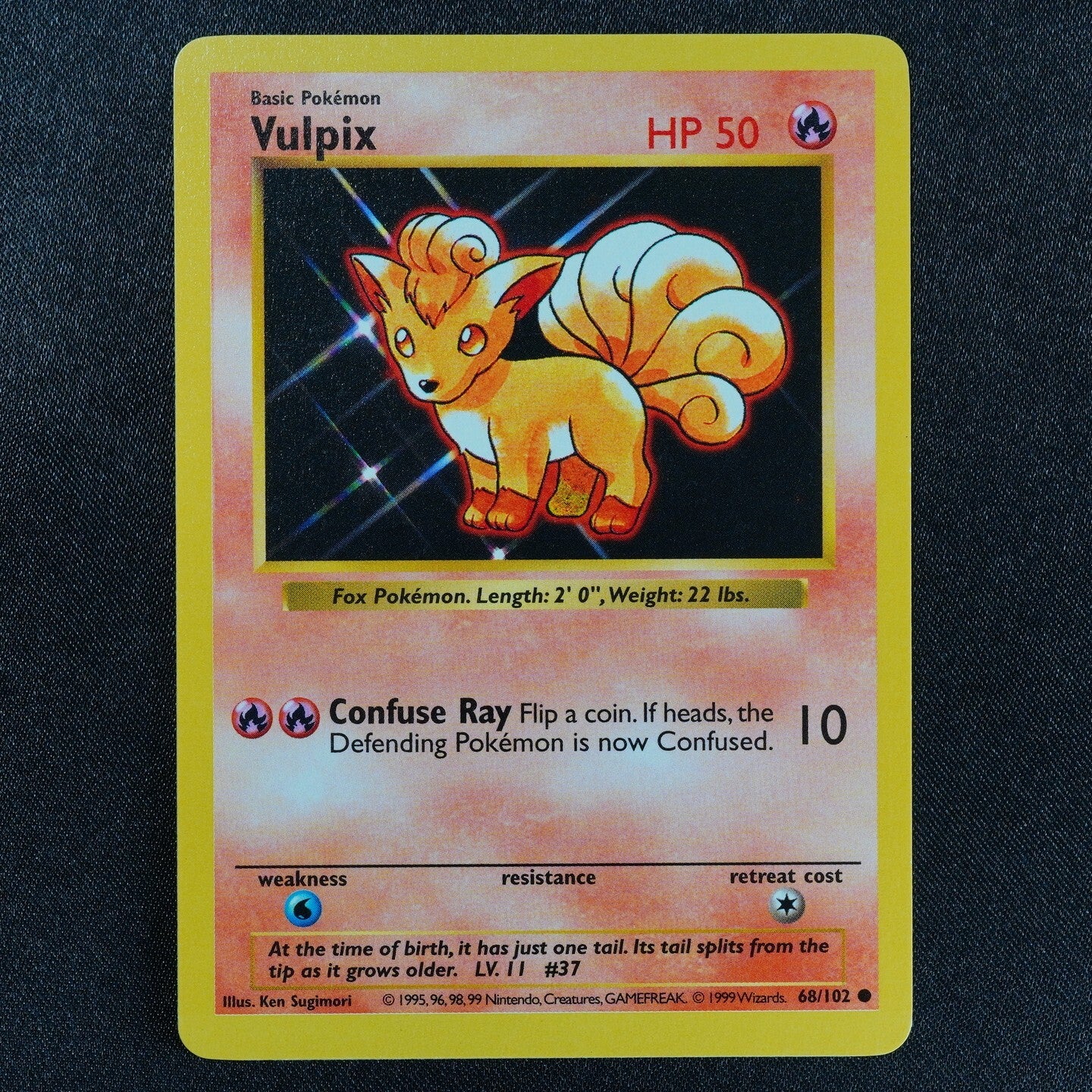 Pokemon Card Vulpix 68/102 Shadowless Nintendo 1990s Basic English F8208