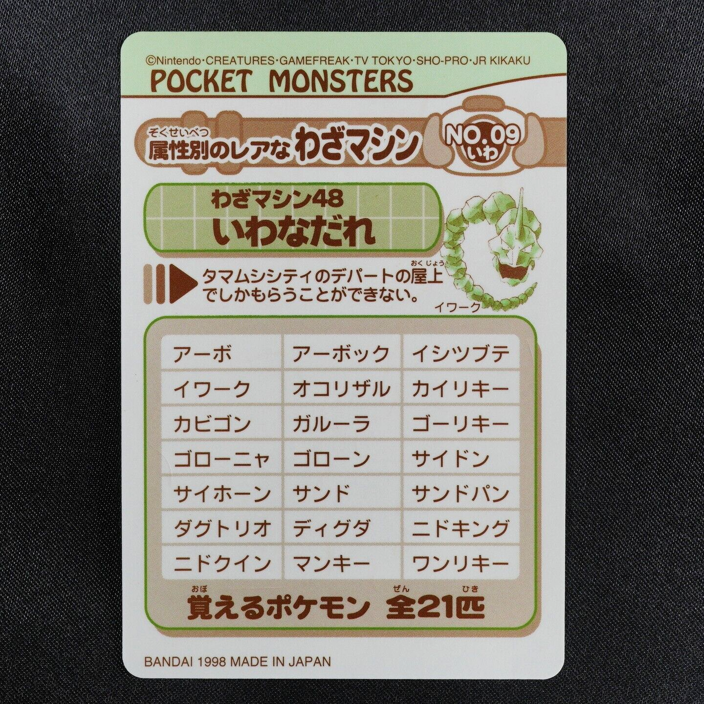 Pokemon Bandai Sealdass Ditto Porygon Snorlax #26 Normal Bandai 1998 F5227