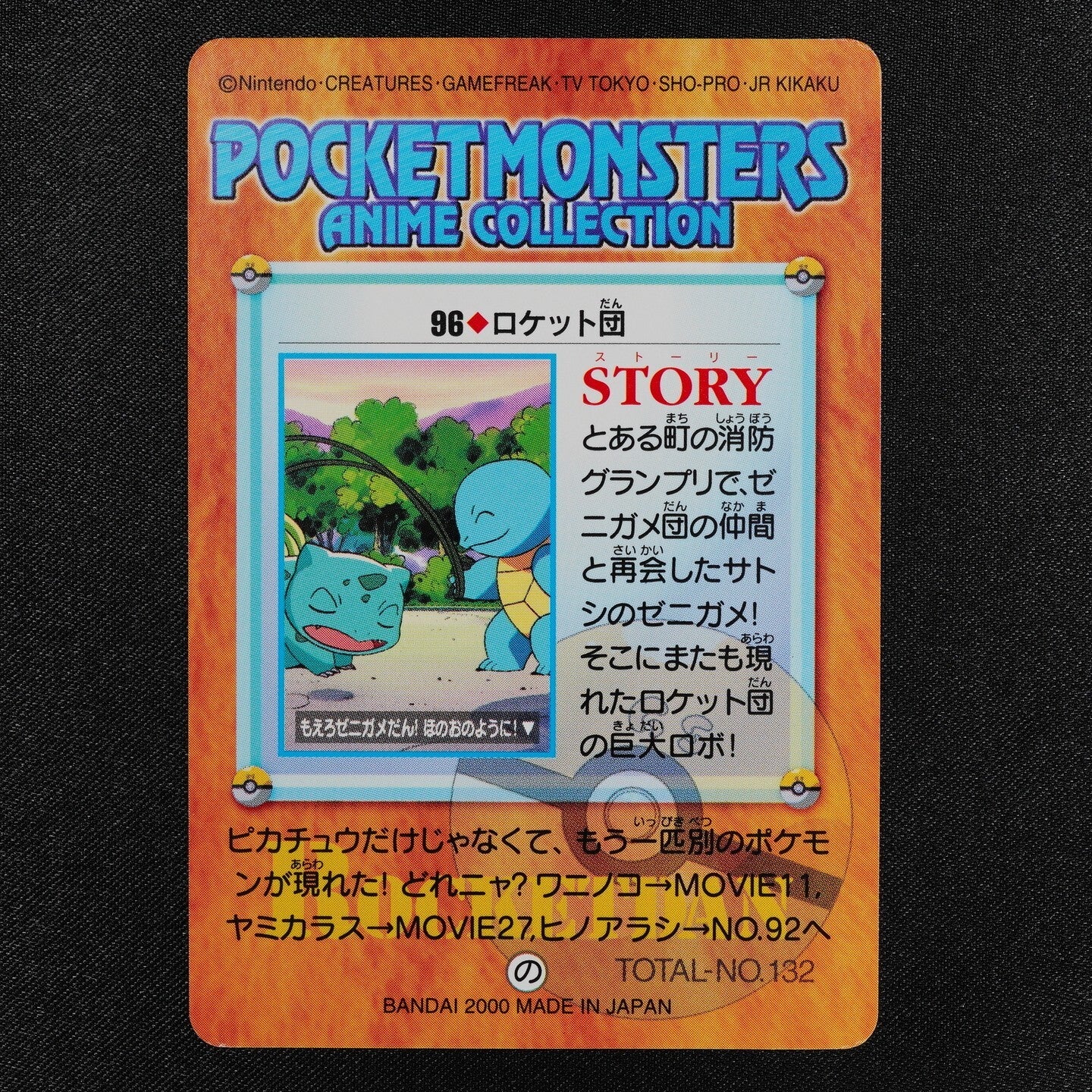 Pokemon Card Team Rocket 96 Bandai Carddass 2000 Anime Collection F1293