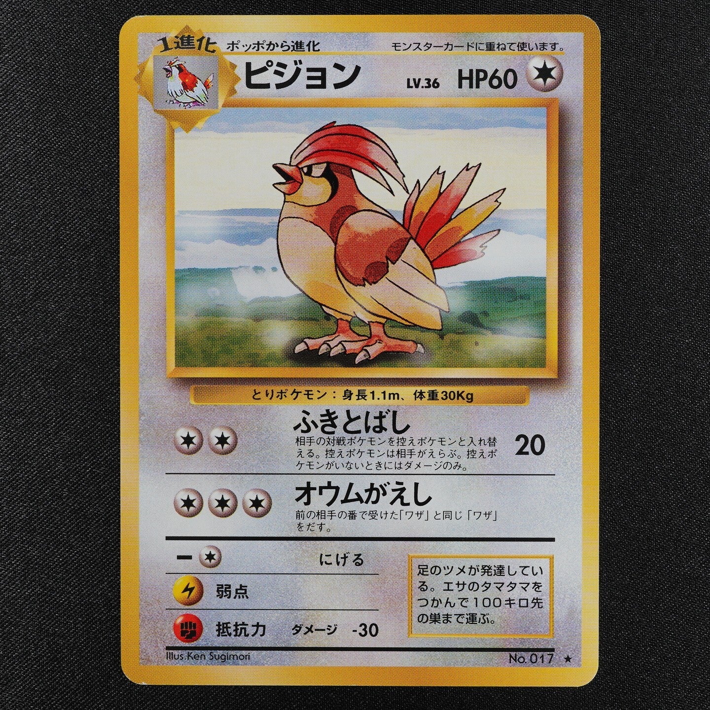 Pokemon Card Pidgeotto 017 Nintendo 1996 Japanese F3264