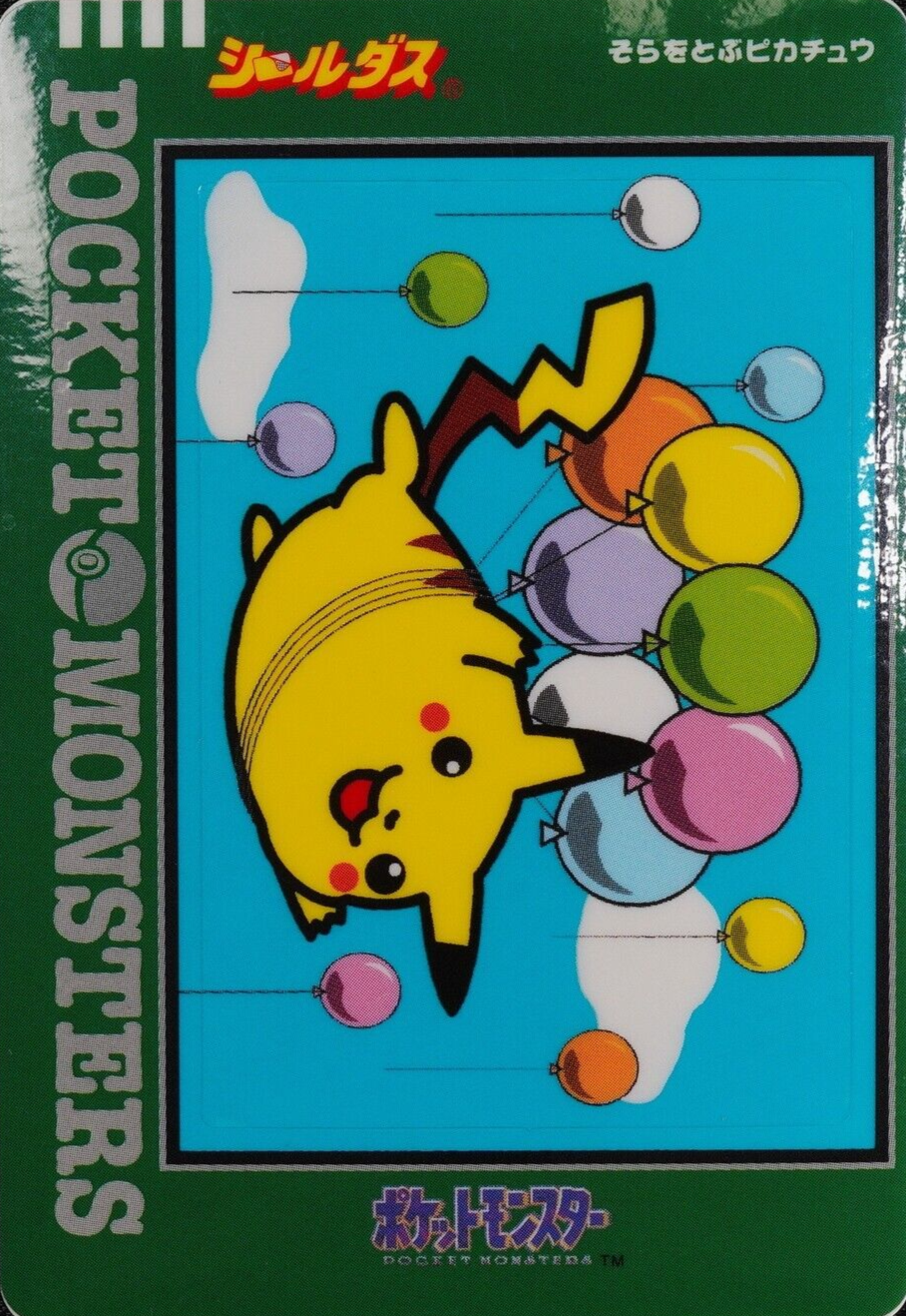 Pokemon Card Flying Pikachu Bandai Sealdass 1998 Japanese Sticker F2104
