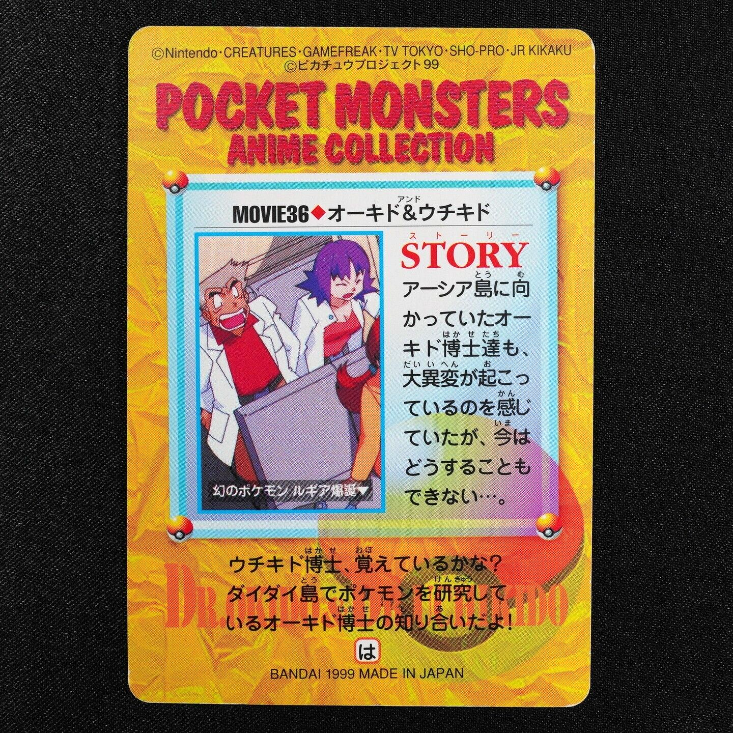 Pokemon Card Professor Oak & Ivy MOVIE 36 Bandai Carddass Anime Collection F3365