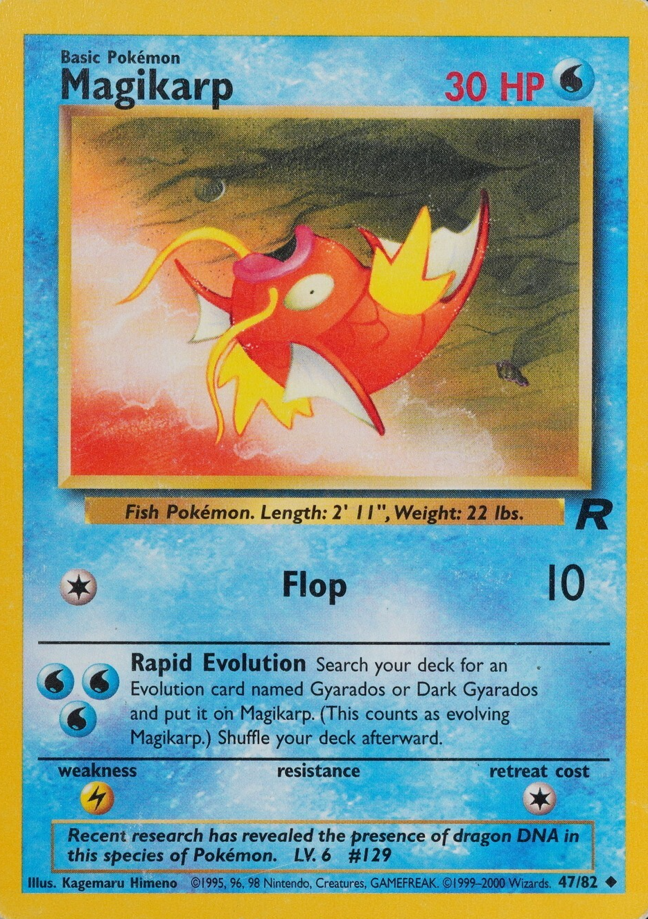 Pokemon Card Magikarp 47/82 Nintendo 1990s Basic English F8211