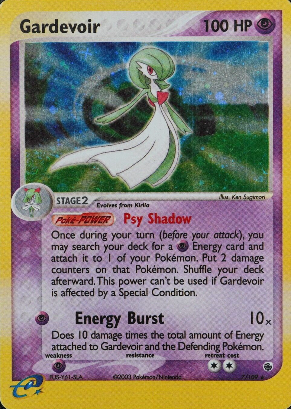 Pokemon Card Gardevoir FUS-Y61-SLA Nintendo 2003 HP100 English F3126